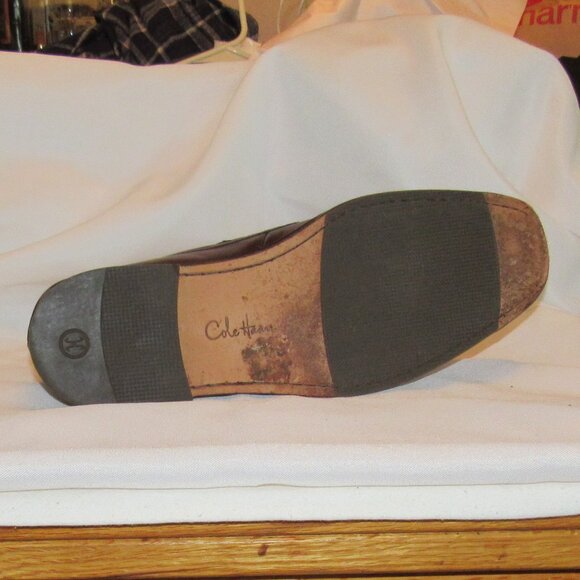 Cole Haan Brown Leather Slip On Loafers Shoes Size 10.5 Apron Toe C08304 EUC - Picture 7 of 11